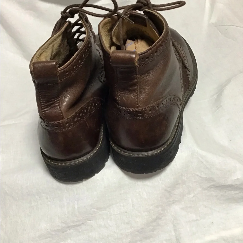 FLORSHEIM Wingtip Leather Suede Brown Ankle Boots M 10.5D